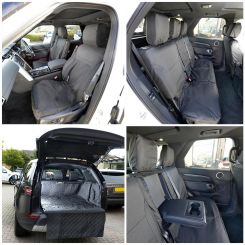 Fits Land Rover Discovery 5 Quilted Boot Liner PLUS Front & Rear Seat Covers - Black (2017 Onwards)