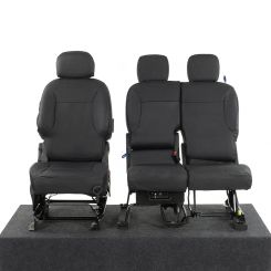Peugeot Partner Leatherette Tailored Front Seat Covers - Black (2008-2018)