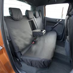 Fits Ford Ranger T6 Wildtrak Tailored Rear Seat Covers - Black (2016-2018)