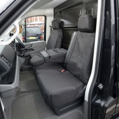 VW Crafter Tipper - Tailored Front Seat Covers - Black (2017 Onwards)