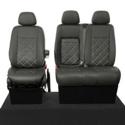 Fits Mercedes Sprinter Leatherette Tailored Front Seat Covers - Black (2010-2018)