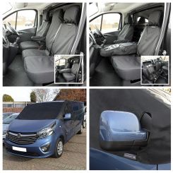 Renault Trafic Sport (Business Plus) Tailored Front Seat Covers & Screen Wrap - Black (2014 Onwards)