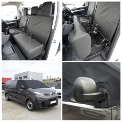 Toyota Proace Tailored Front Seat Covers & Custom Screen Wrap - Black (2016 Onwards)