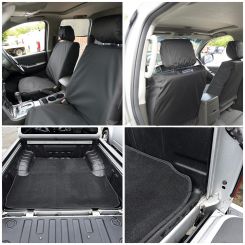 Nissan Navara D40 Tailored Front Seat Covers & Trunk Liner - Black (2005-2015)