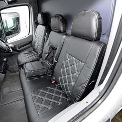 Mercedes Sprinter Leatherette Tailored Front Seat Covers - Black (2006-2010)