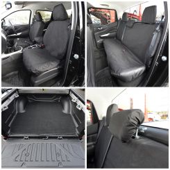 Nissan Navara NP300 Tailored Front & Rear Seat Covers & Trunk Liner - Black (2016 Onwards)